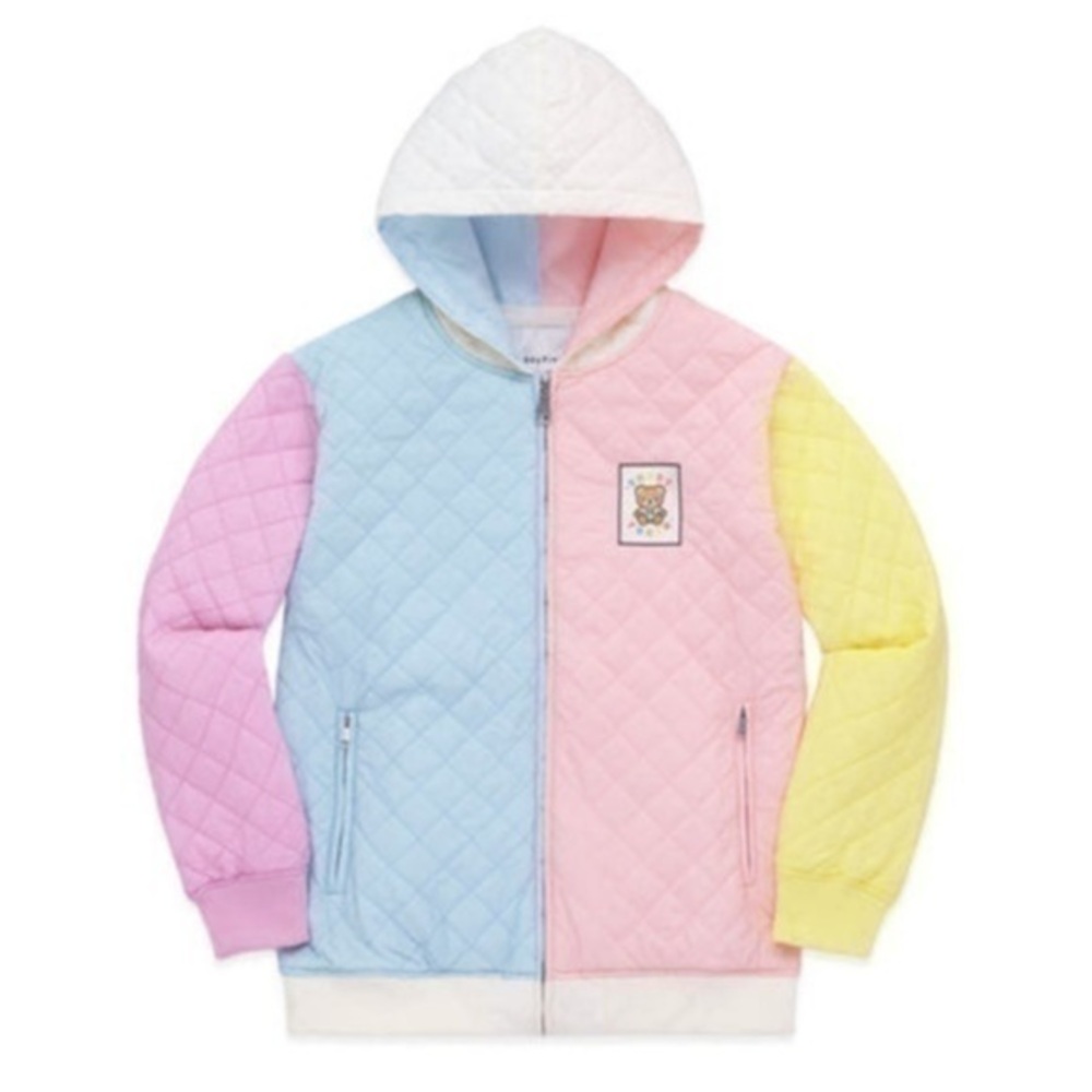 NWT Teddy Fresh Pastel Colorblock Quilted Jacket